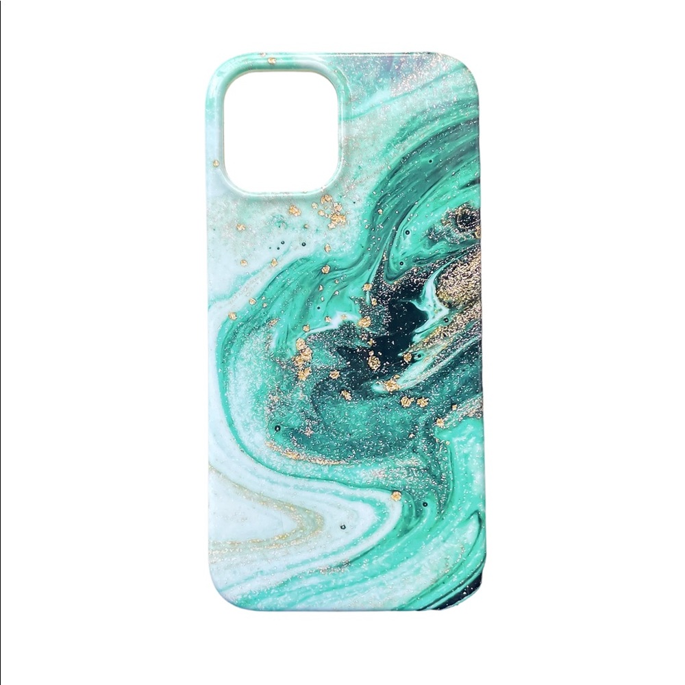 iPhone 12 Pro Max Green/Gold Marble Design Phone Case